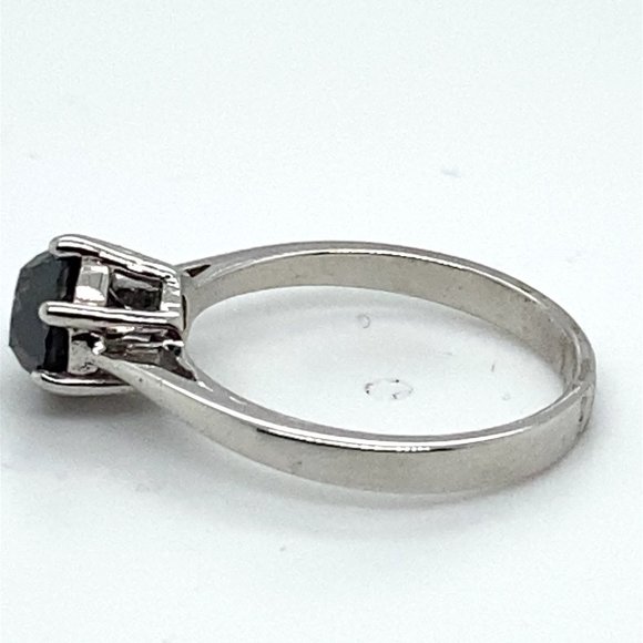 Black Diamond 1.03ct Solid 14K White Gold Ring - Picture 7 of 7